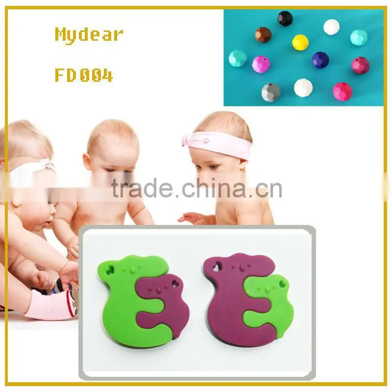Silicone Teething Necklace Wholesale/Food-safe New Mom Fun Teething Jewelry Fashion