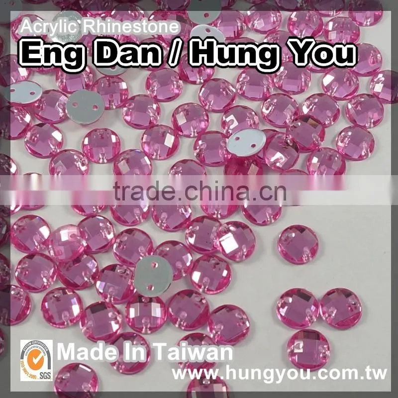 2 holes Round Shape Rhinestones for clothes