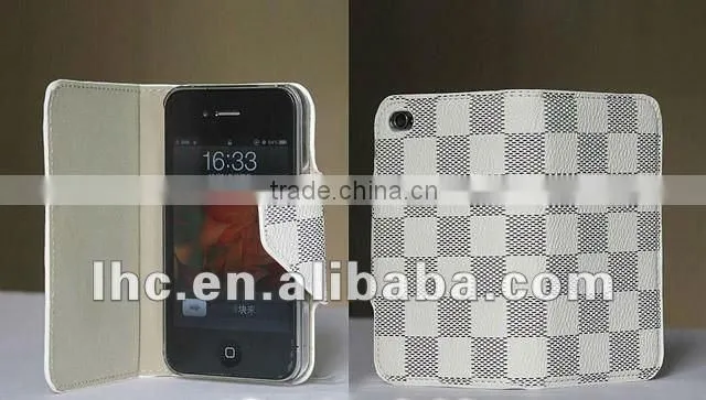 fashion design leather for iphone4 cover with deautiful appearance