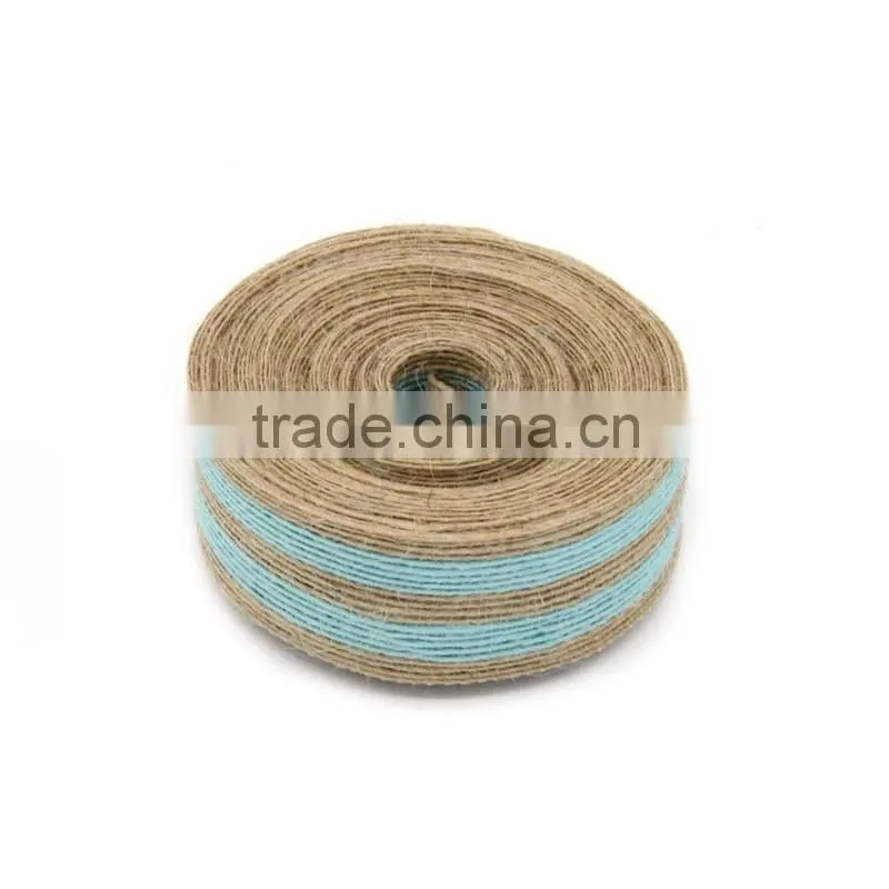 2.5cm*10m natural colourful jute ribbon