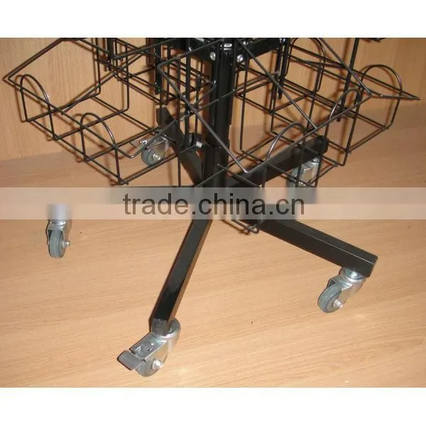 four sides floor spinning tissue display stand with more capability