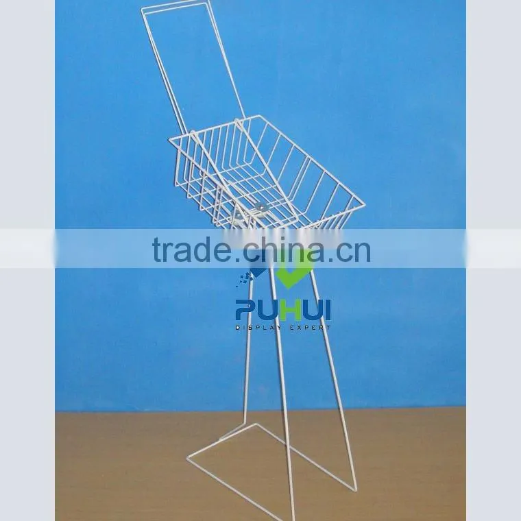 free standing metal wire brochure basket from china supplier