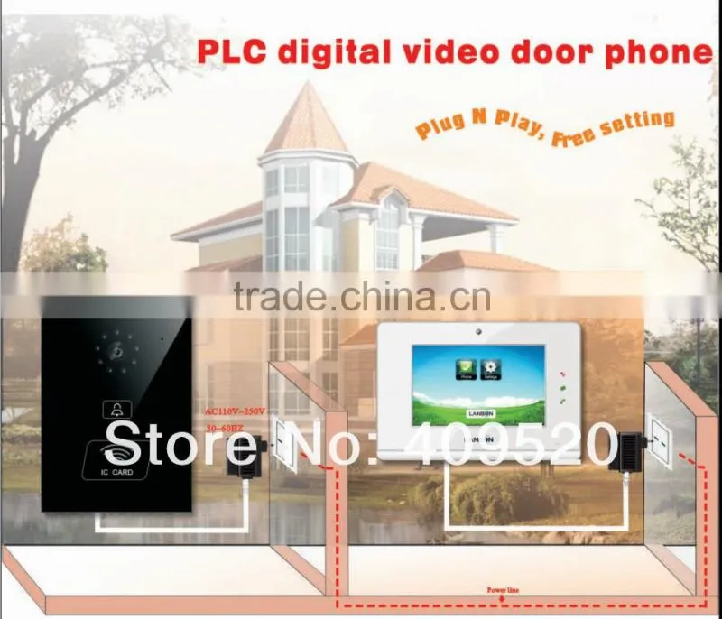 Hot-sale PLC digital wireless video intercom kit for villas/wireless video door phone system for villa