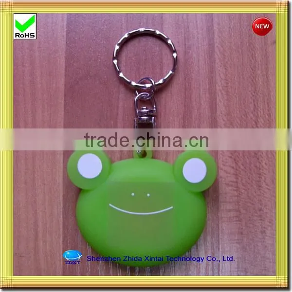 3D silicone frog shape led glow keychain