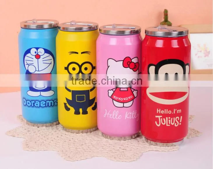 wholesale stainless steel vacuum flask zip-top bottle with straw