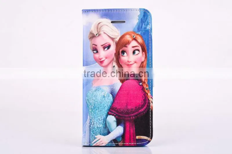 For iPhone 5/5s Frozen Flip Elsa Wallet Case With High Definiton Color Printing