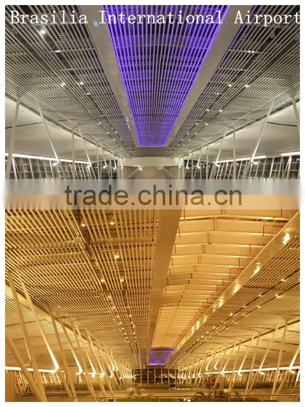 Used In Brasilia International Airport Commercial Suspended Ceiling Aluminum Round Pipe Ceiling