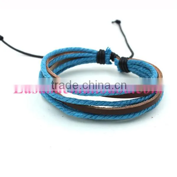Wholesale new design Cotton cord Bracelet leather bracelet