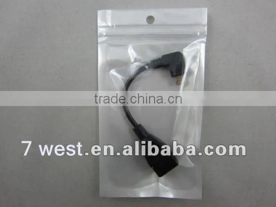 L Angle Micro B USB OTG Data Cable for Samsung Galaxy SII S2 i9100