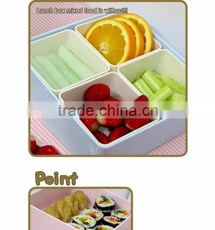 Picnic Lunch box 3s Set 3~4persons/Light green/pink/orange/sky blue