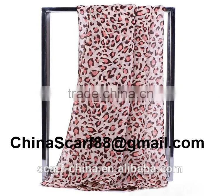 Chiffon leopard scarf wholesale