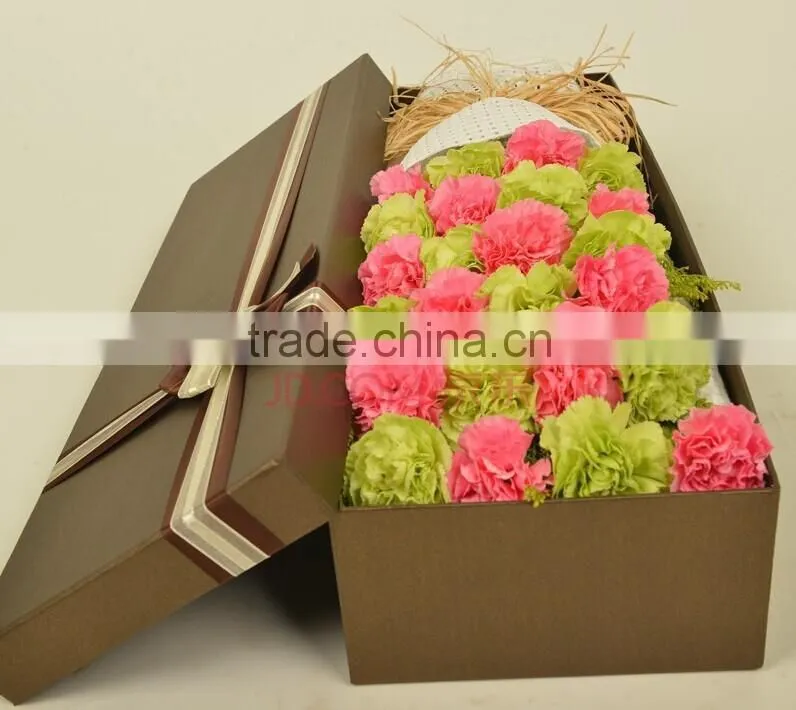 elegent high quality gold color rectangle flower pacakging box