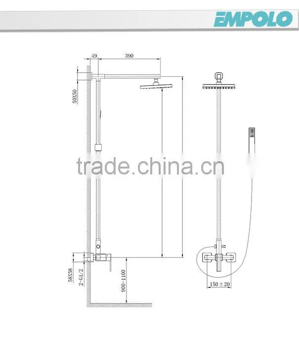 Brass Single Lever Shower Set with Hand Shower 12 4601