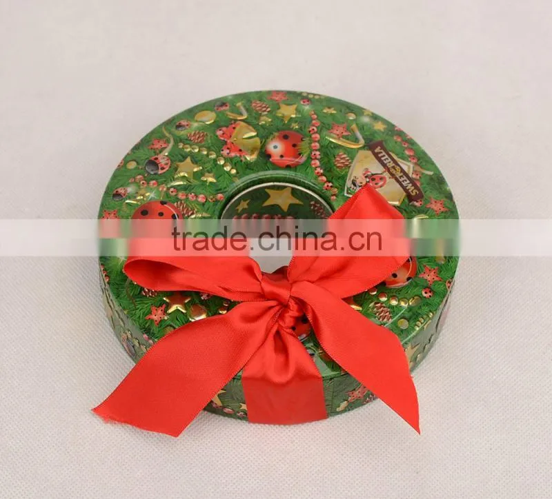 Beautiful gifts circinate shape tin box gift tin box