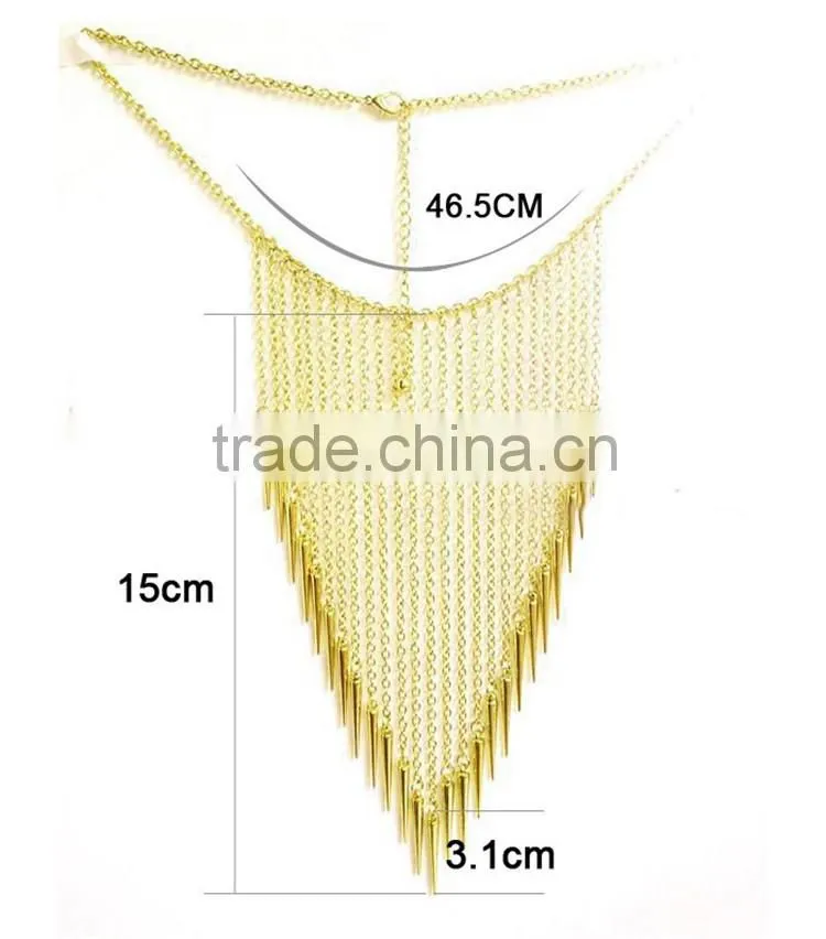 gold silver bullet tassel women accessories necklace