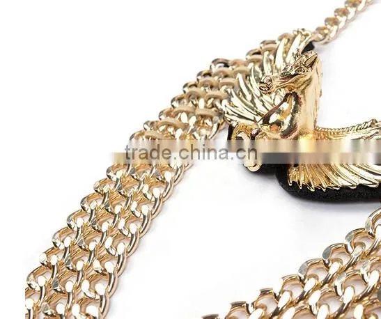 New Design Lady Bib Statement Noble exaggerated Chain Pegasus Luxury necklace