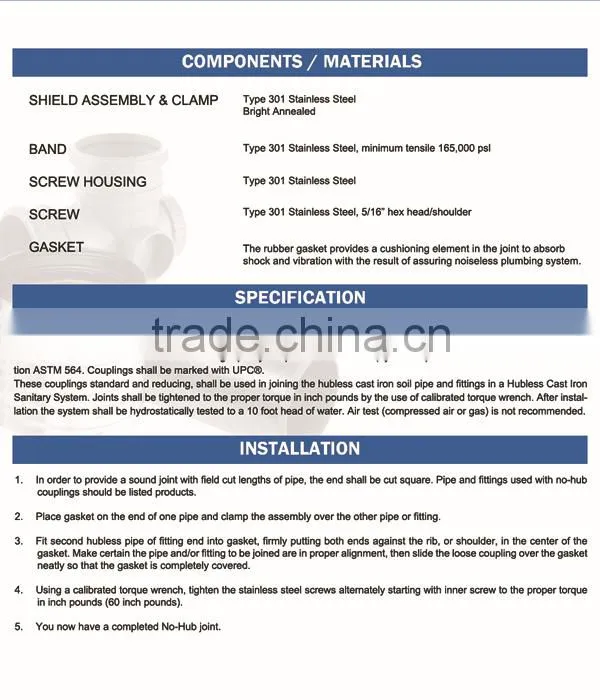 Cheap Price Hdpe Pipe Coupling with UPC Approval