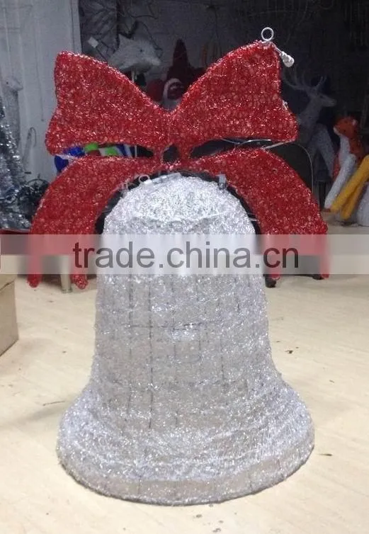 2016 New Products Colorful Lighted Christmas Bells Motif Light for Outdoor Decor