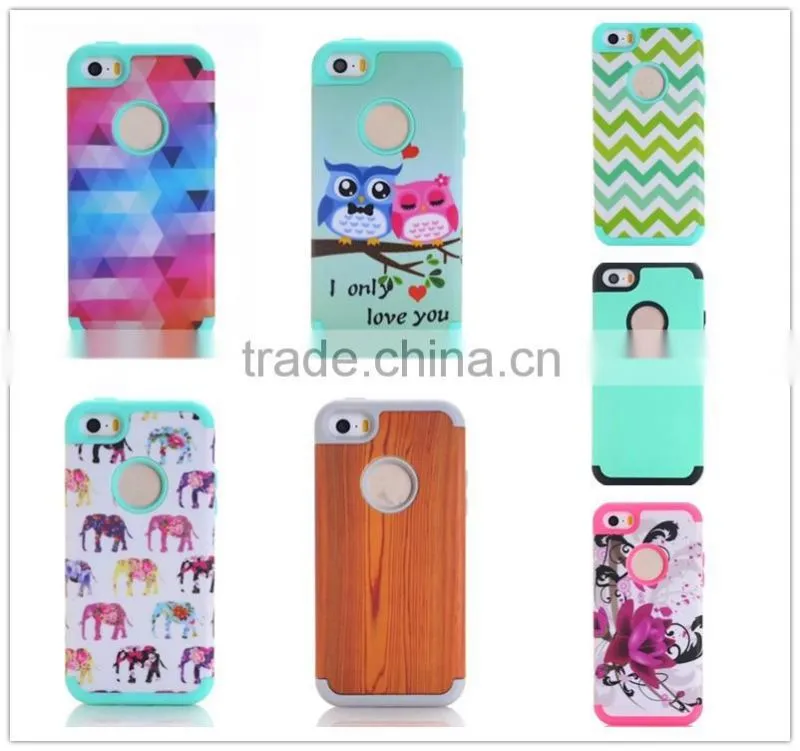 ultra thin hybird 2 in 1 phone case for iphone 5c with printed color