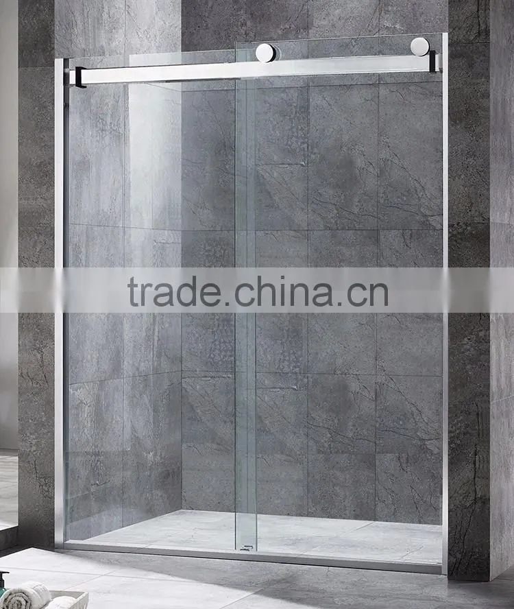 304 Stainless steel safety 8mm tempered glass sliding shower door double pivot shower screen in shower rooms