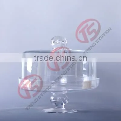 glass cheese dome cover with base
