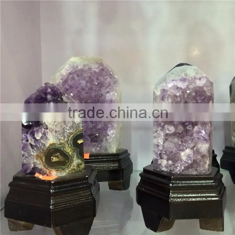 Natural Rock Amethyst Geode Cluster Wand Point Crystal Pillars