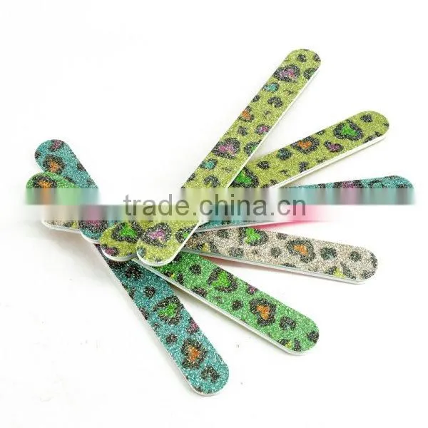Wholesale custom shiny glitter beauty nail file giraffe personalized emery board one side decorative manicure tools factory