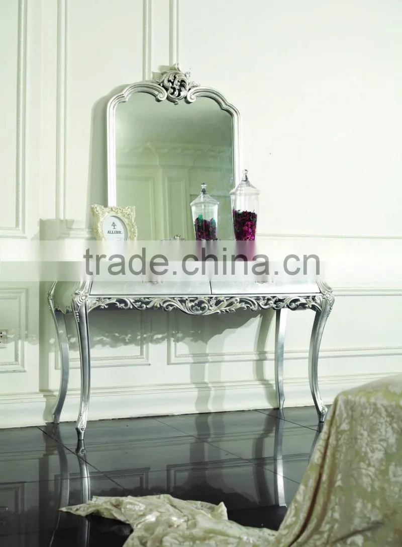 Royal luxury European style bedroom furniture set, antique Bed Bedside table Dressing table Bench