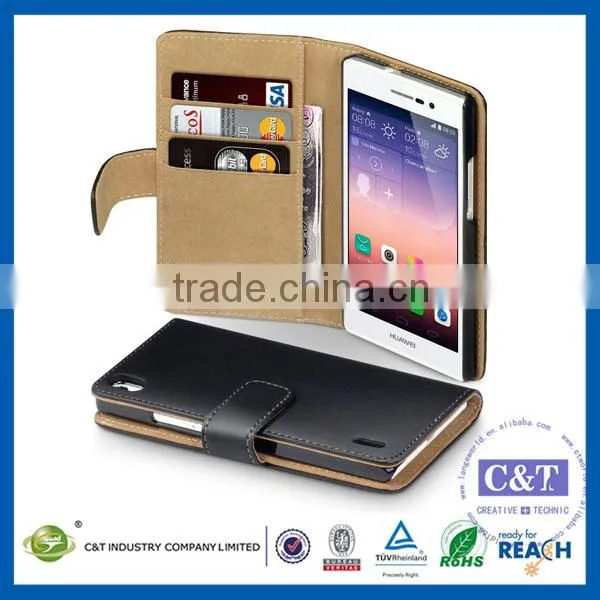C&T Fashion new product customized flip case for huawei p7