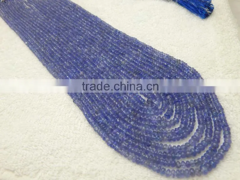 Natural Royal Blue Tanzanite Roundel Smooth Beads