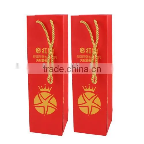 High quality custom wine packaging bags, coated paper gift bag