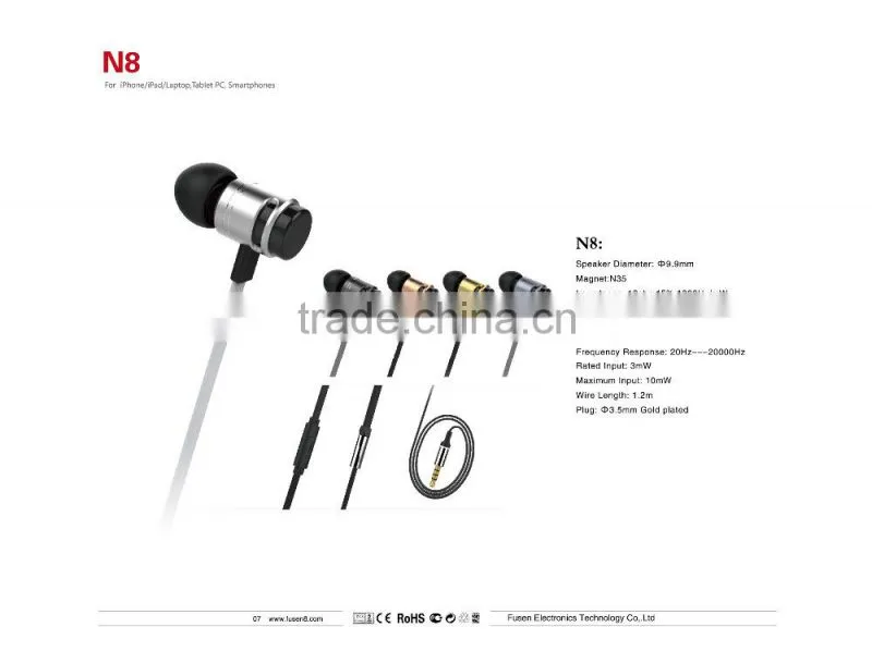 Hot sales OEM competitive factory price earphone custom 3.5mm mono earphone