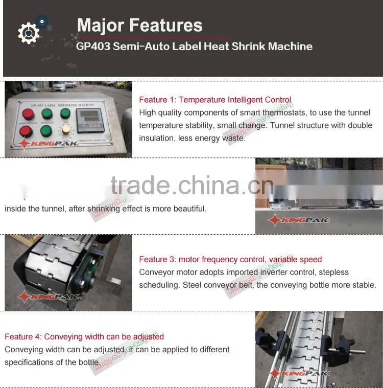 GP403 Semi-Auto Heat Shrink Sleeve Label Machine
