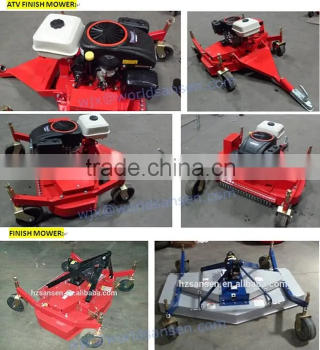 Flail Mower pull tow behind quad ATV, Gasoline ATV lawn Mower with 13-15hp engine electric or handle start