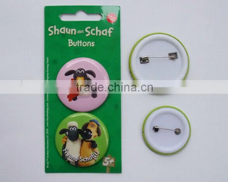 Custom made button plastic badge / cheap pin plastic badge