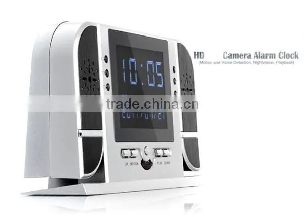 1280x720 (30fps) HD Camera Alarm Clock with Motion/Voice Detection Clock Camera