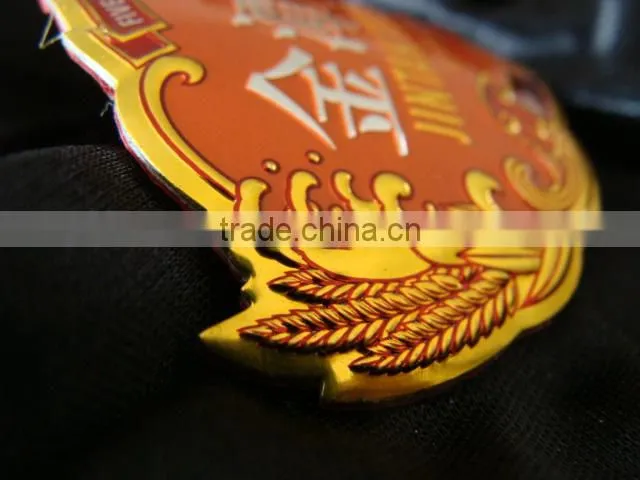 High quality customized wine bottle metal label