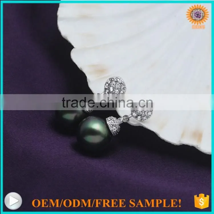 925 silver cz authentic south sea shell pearl earrings