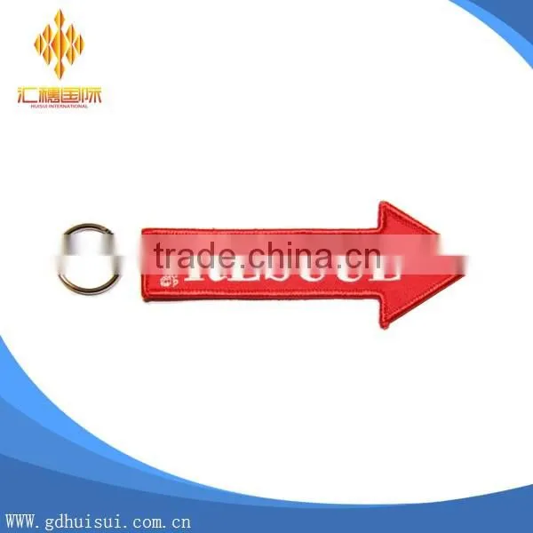 Embroidery customized lock key shaped key chains without MOQ