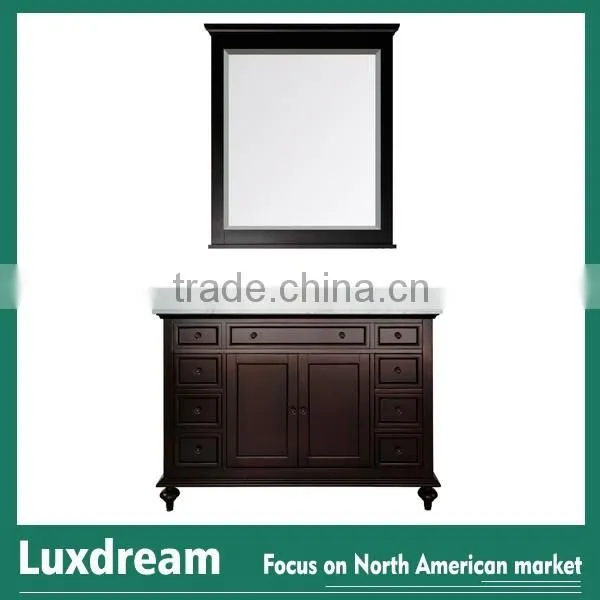 48" classic solid wood bathroom vanity with quartz top