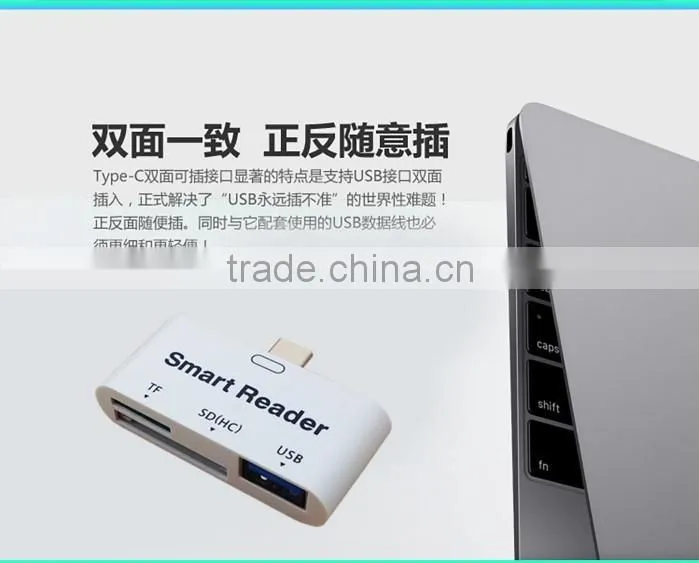 USB 3.1 Type C USB-C to USB 3.0 Female OTG Adapter & TF SD Smart Card Reader For PC Laptop Tablet Macbook