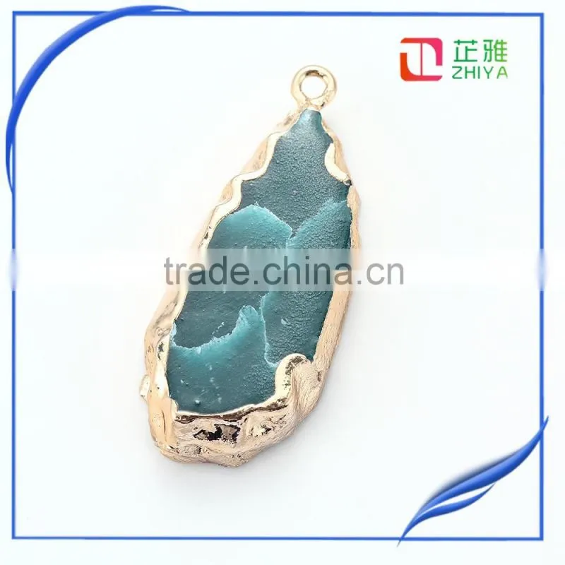 Sell hot Natural stone pendant jewelry agate druzy pendant natural gemstone pendant