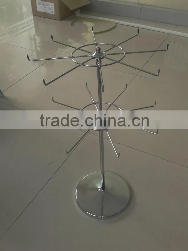 Chrome plating rotating 3 tier jewelry display - Windmill Rack