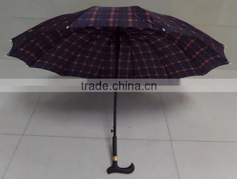 23"12k auto straight gift strongest crutch umbrella for wholesale distributor