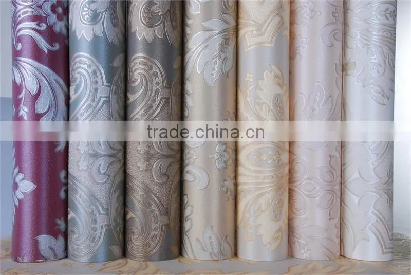 deep color embossing vinyl striped washable wallpaper