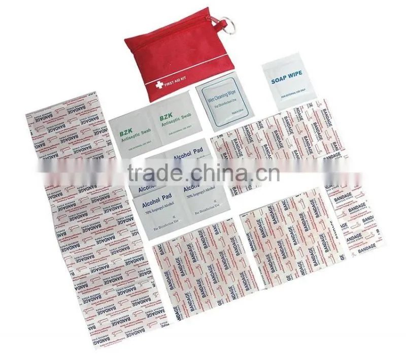 Mini First aid kit with adhesive plaster alcohol pad,etc