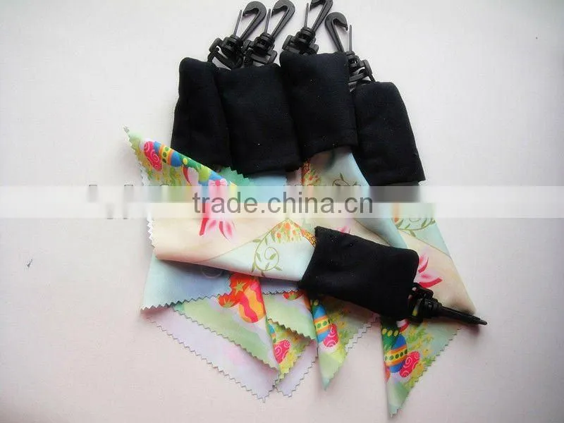 promotional microfiber key chain cleaning cloth/eyeglasses cleaning cloth/key chain cloth