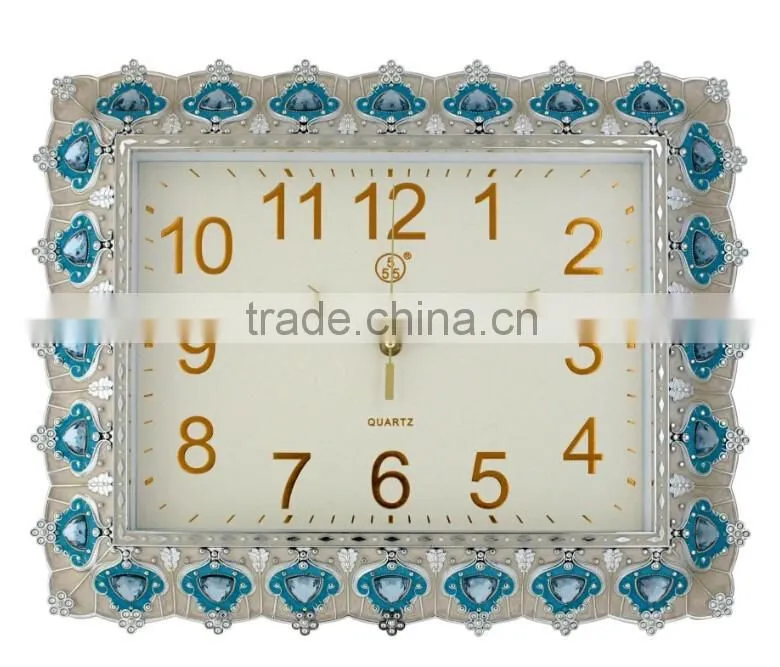 3D Round gold plastic decorative wall clock