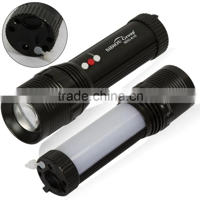 Sidiou Group Outdoor multifunction rechargeable flashlight mechanical zoom searchlight (including 1 x 3000mA 18650 Battery)
