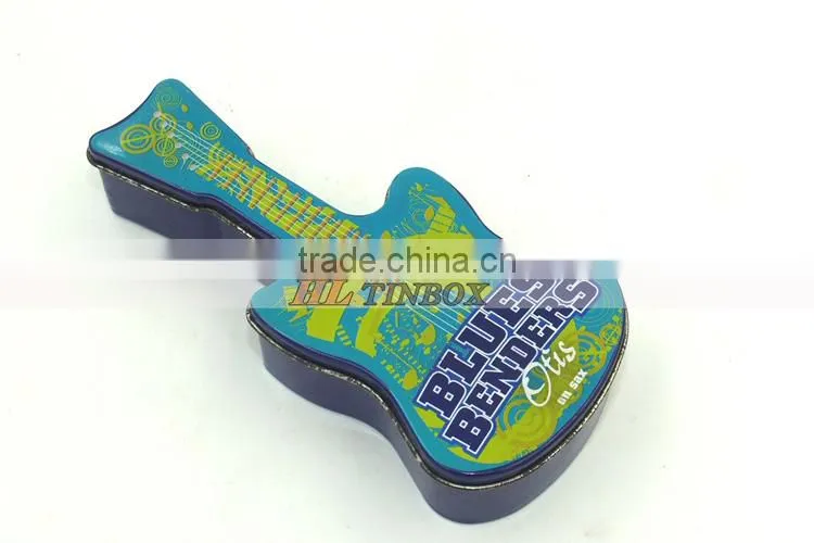 Guitar Shape High Quality Empty Candy Chocolate Tin Box